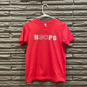 Hoops Basketball Kids Graphic T Shirt Red Heather New With Tags